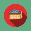 Jackpot on a slot machine , flat icon Royalty Free Stock Photo