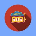 Jackpot on a slot machine , flat icon Royalty Free Stock Photo