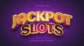 Jackpot Text in Casino Game Style with 3D and Curved Effect