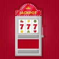 Jackpot triple seven in a red casino machine Royalty Free Stock Photo