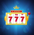 Jackpot triple seven in a red casino machine Royalty Free Stock Photo