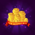 Jackpot winner background. Golden coins treasure For Ui Game element Royalty Free Stock Photo