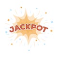 Jackpot, winnings at the casino. The greatest win in the game club.Kasino single icon in cartoon style vector symbol