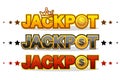 JACKPOT wins money gamble winner text shining symbol isolated on white Royalty Free Stock Photo