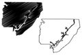 Jackson County, Alabama Counties in Alabama, United States of America,USA, U.S., US map vector illustration, scribble sketch