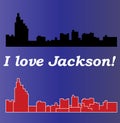 Jackson, Mississippi, city silhouette