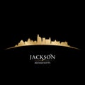 Jackson Mississippi city skyline silhouette black background