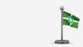 Jackson Mississippi 3D waving flag illustration on tiny flagpole. Royalty Free Stock Photo