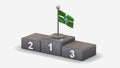 Jackson Mississippi 3D waving flag illustration on winner podium. Royalty Free Stock Photo