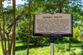 Mississippi Writer`s Trail sign in front of The Eudora Welty House, a National Historic Landmark, located in the Belhaven