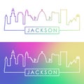 Jackson skyline. Colorful linear style. Royalty Free Stock Photo