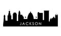 Jackson skyline silhouette. Royalty Free Stock Photo