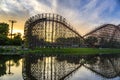 Scenic view from Six Flags Great Adventure a famous amusement park located in Jackson New Jersey Royalty Free Stock Photo