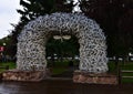 Jackson wyoming town square antler arch in downtown