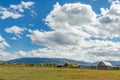 T. A. Moulton Barn and outbuildings near Jackson Wyoming on October 1, 2013 Royalty Free Stock Photo