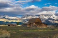 JACKSON, WYOMING/USA - SEPTEMBER 30 : View of Mormon Row near Jackson Wyoming on September 30, 2013 Royalty Free Stock Photo