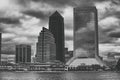 JACKSONVILLE, FL - APRIL 8, 2018: City skyline on a cloudy spring day