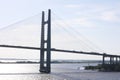 Dames Point Bridge against the clear blue skies in Jacksonville Florida