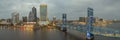 JACKSONVILLE, FL - FEBRUARY 2016: Panoramic aerial view ofcity s