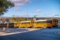 JACKSONVILLE, FL - FEBRUARY 2016: School buses at the terminal station