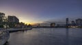 JACKSONVILLE FL, SUNSET MAIN ST BRIDGE RIVERWALK DOWNTOWN