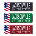 Jacksonville, Florida, road sign set vector illustration,USA city