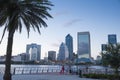 Jacksonville Florida skyline at dusk