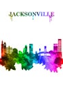 Jacksonville Florida skyline Portrait Rainbow