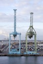 Jacksonville Port Cranes At Dusk