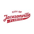 Jacksonville, Florida lettering design. Jacksonville typography design. Vector and illustration. Royalty Free Stock Photo