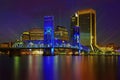 Jacksonville skyline sunset river in Florida Royalty Free Stock Photo
