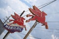 Jacksonville, TX: Vintage Mobil Oil Sign at abandoned bulk oil station in Jacksonville, TX