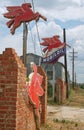 Jacksonville, TX: Vintage Mobil Oil Sign at abandoned bulk oil station in Jacksonville, TX