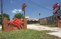 Jacksonville, TX: Vintage Mobil Oil Sign at abandoned bulk oil station in Jacksonville, TX