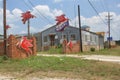 Jacksonville, TX: Vintage Mobil Oil Sign at abandoned bulk oil station in Jacksonville, TX