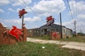 Jacksonville, TX: Vintage Mobil Oil Sign at abandoned bulk oil station in Jacksonville, TX