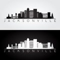 Jacksonville USA skyline and landmarks silhouette