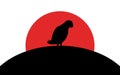 Jaco parrot icon, african animal, silhouette art image