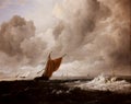 Jacob Isaacksz van Ruisdael - Stormy Sea with Sailing Vessels, Thyssen-Bornemisza Museum, Madrid, Spain.