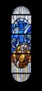 Jacob`s dream, stained glass window Chapel at cemetery in Ursberg, Germany Royalty Free Stock Photo