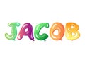 JACOB written with alphabet Balloons