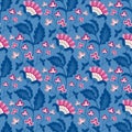 Jacobean floral pattern, meadow flowers background