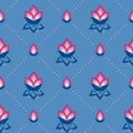 Jacobean floral pattern, meadow flowers background