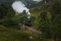 The Jacobite Steam Train in its way from Fort William to Mallaig, Scotland, United Kingdom