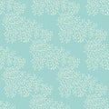 Jacquard effect wild meadow grass seamless vector pattern background. Monochrome blue backdrop of leaves in beautiful