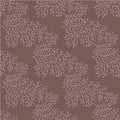 Jacquard effect wild meadow grass seamless vector pattern background. Monochrome brown backdrop of leaves in elegant