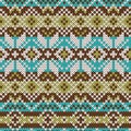 Jacquard fair isle knitted seamless pattern