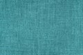 Jacquard woven upholstery, bright turquoise coarse fabric texture close up