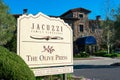 Jacuzzi Family Vineyards winery facade in Sonoma Valley Wine Country Royalty Free Stock Photo