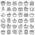 Jacuzzi icons set, outline style